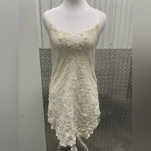 90s Cinema Etoile Sequin Lace Sheer Mini Dress Small Bridal Sabrina Carpenter